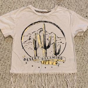 Art class cream color crop top kids large 10/12